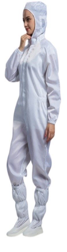 Stand-Up Collar Cleanroom Suit with Elastic Cuffs