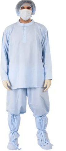 Mandarin Collar Pant & Shirt Set with Snaps, Cap & Booties